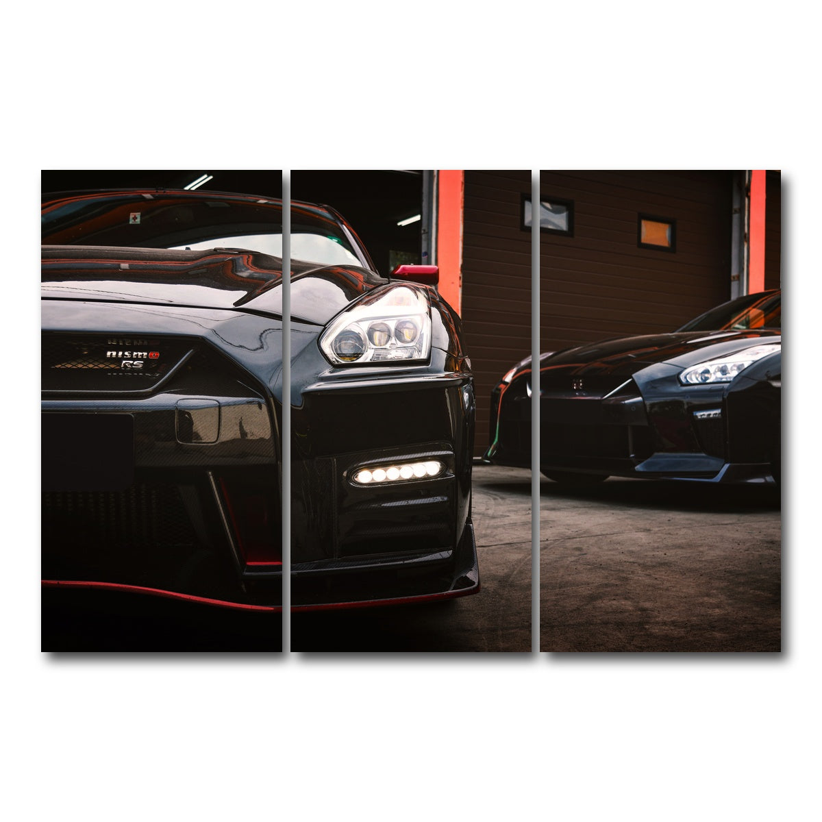 AUTO-MOCKUP WHITE | Black Nissan GTR | 3 Piece | Gallery Wrap Canvas | group=12x24