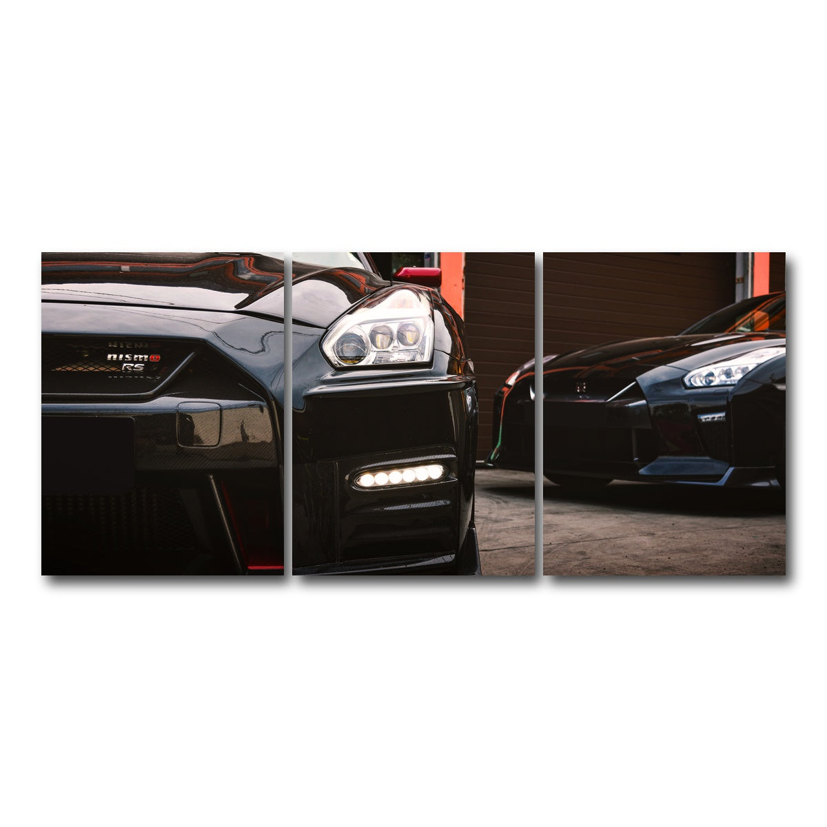 AUTO-MOCKUP WHITE | Black Nissan GTR | 3 Piece | Gallery Wrap Canvas | group=18x24