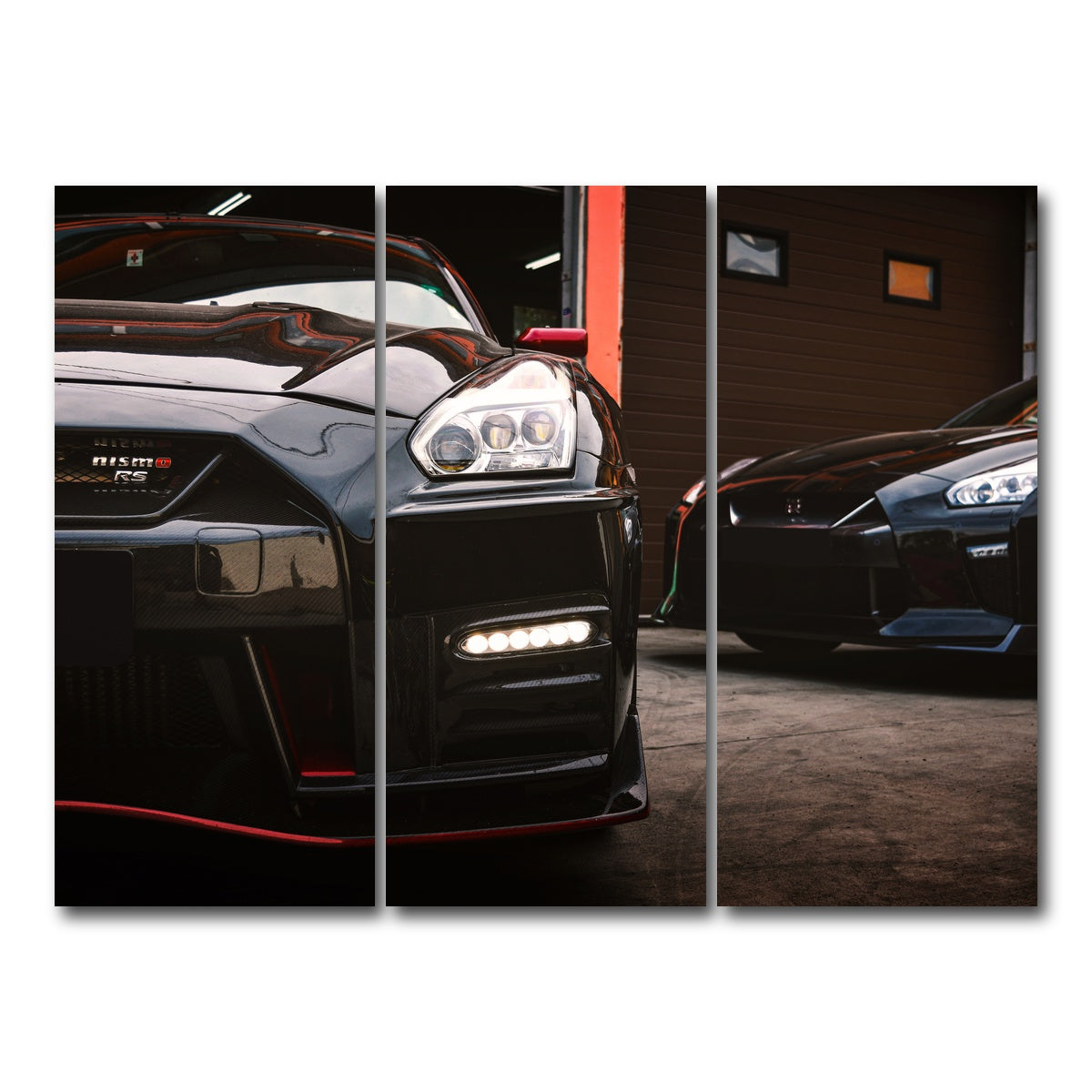 AUTO-MOCKUP WHITE | Black Nissan GTR | 3 Piece | Gallery Wrap Canvas | group=8x18