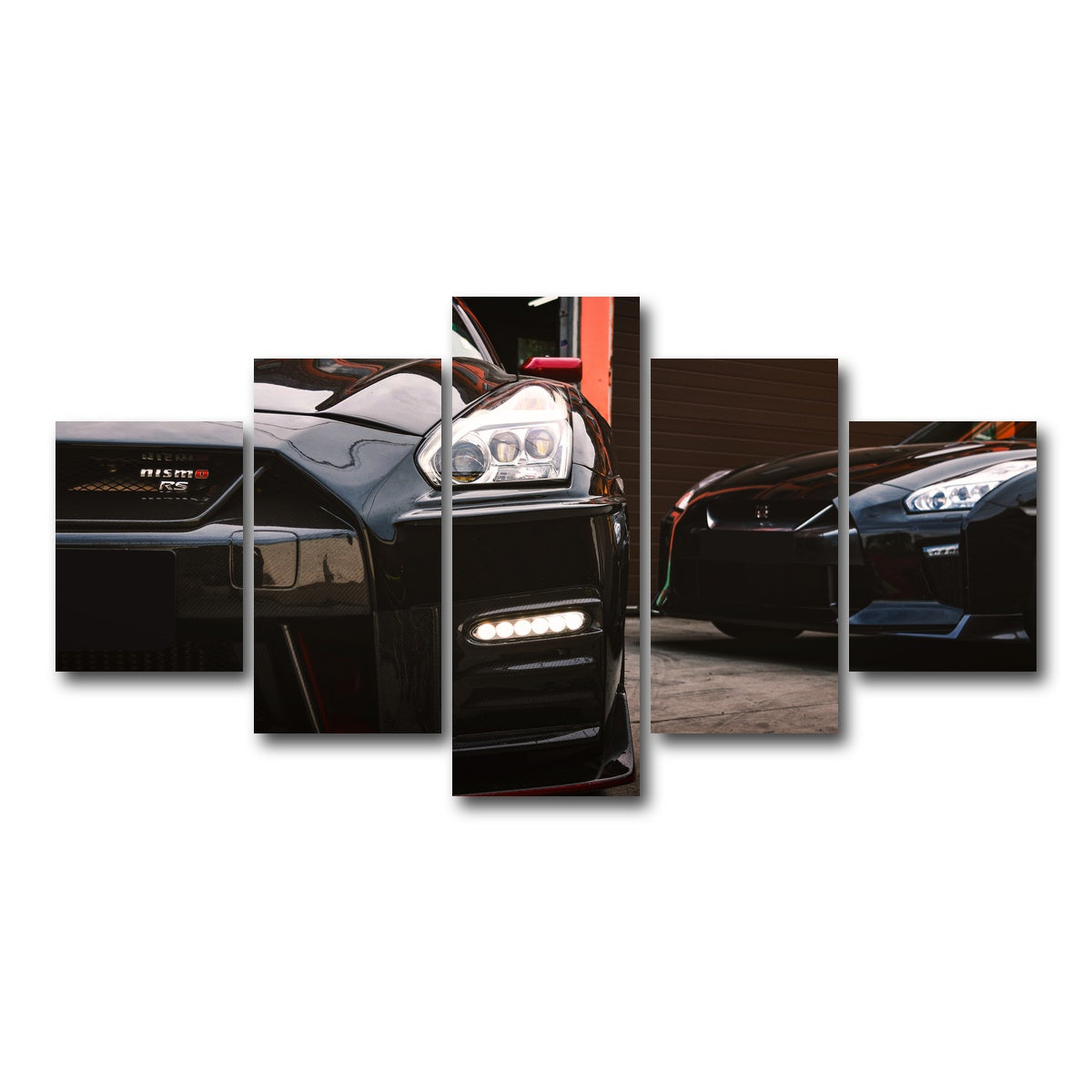 AUTO-MOCKUP WHITE | Black Nissan GTR | 5 Piece | Gallery Wrap Canvas | group=5_short