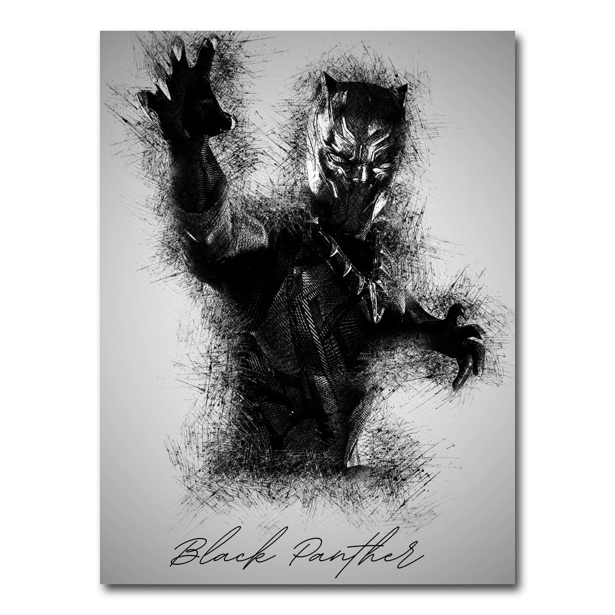 AUTO-MOCKUP WHITE | Black Panther Sketch | 1 Piece | Gallery Wrap Canvas | group=3x4
