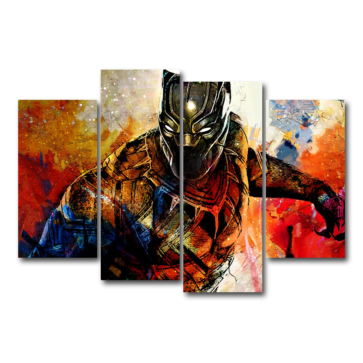 AUTO-MOCKUP WHITE | Black Panther | 4 Piece | Gallery Wrap Canvas | group=4_short