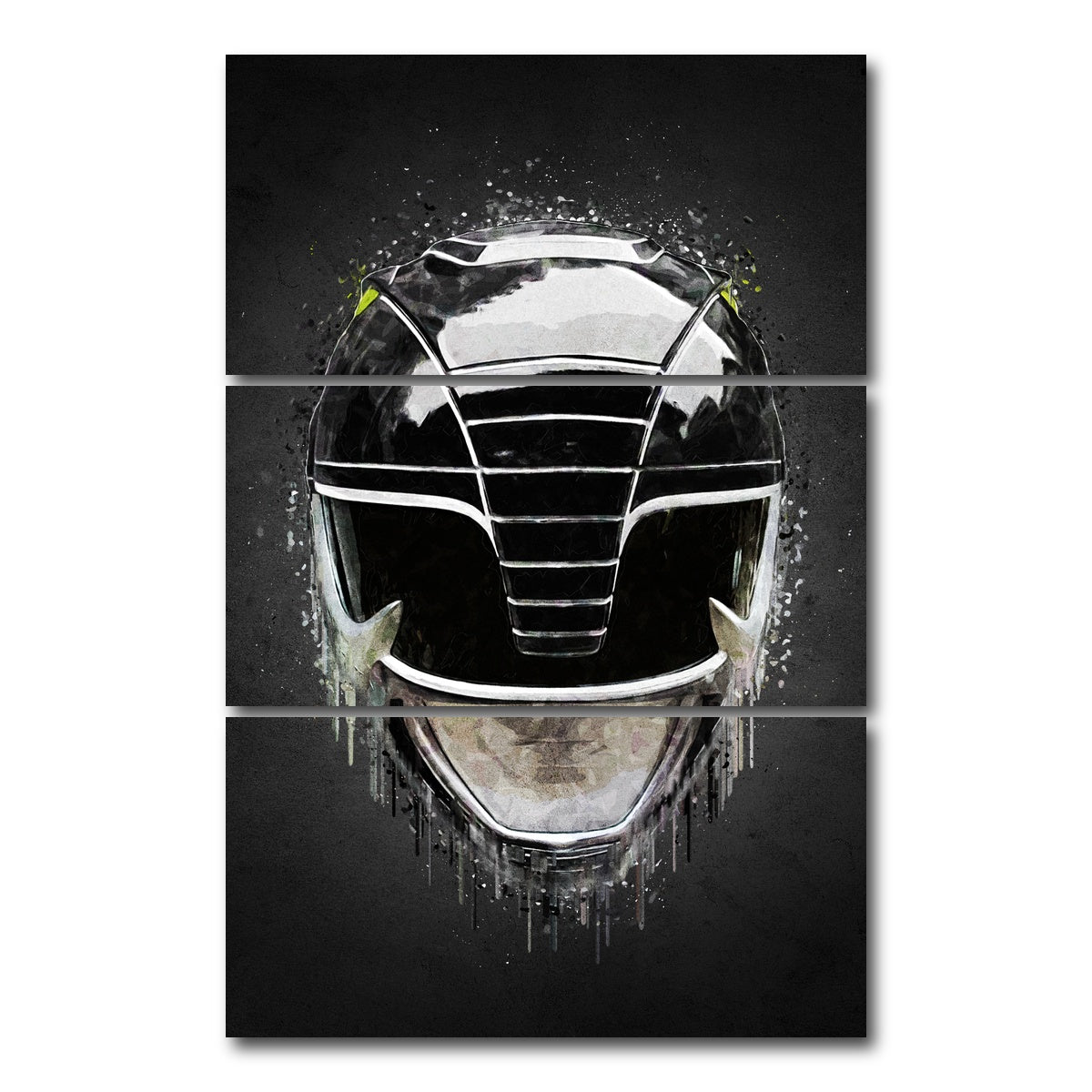 AUTO-MOCKUP WHITE | Black Ranger Portrait | 3 Piece | Gallery Wrap Canvas | group=12x24_stacked