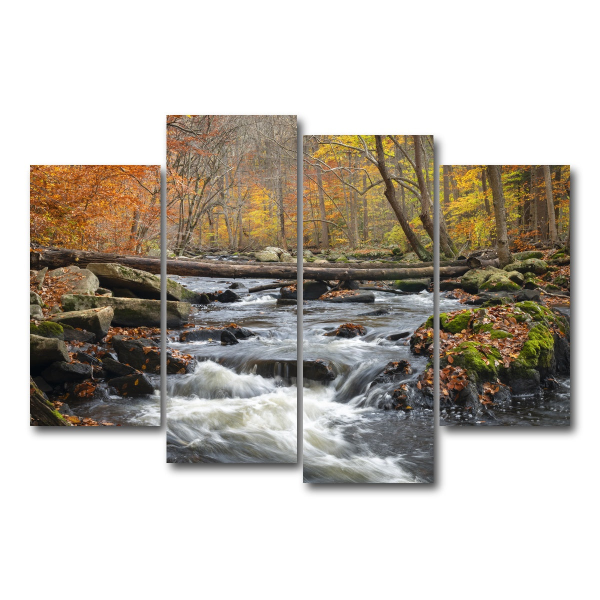 AUTO-MOCKUP WHITE | Black River Catskills NY | 4 Piece | Gallery Wrap Canvas | group=4_short