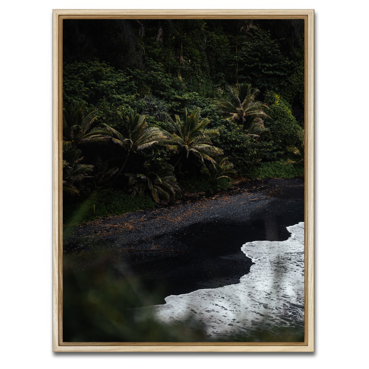 AUTO-MOCKUP WHITE | Black Sand Palms | 1 Piece | Natural Framed Canvas | group=3x4