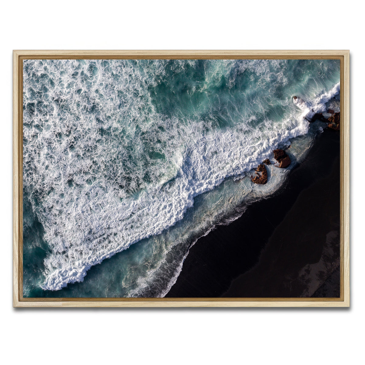 AUTO-MOCKUP WHITE | Black Sand Wave | 1 Piece | Natural Framed Canvas | group=4x3