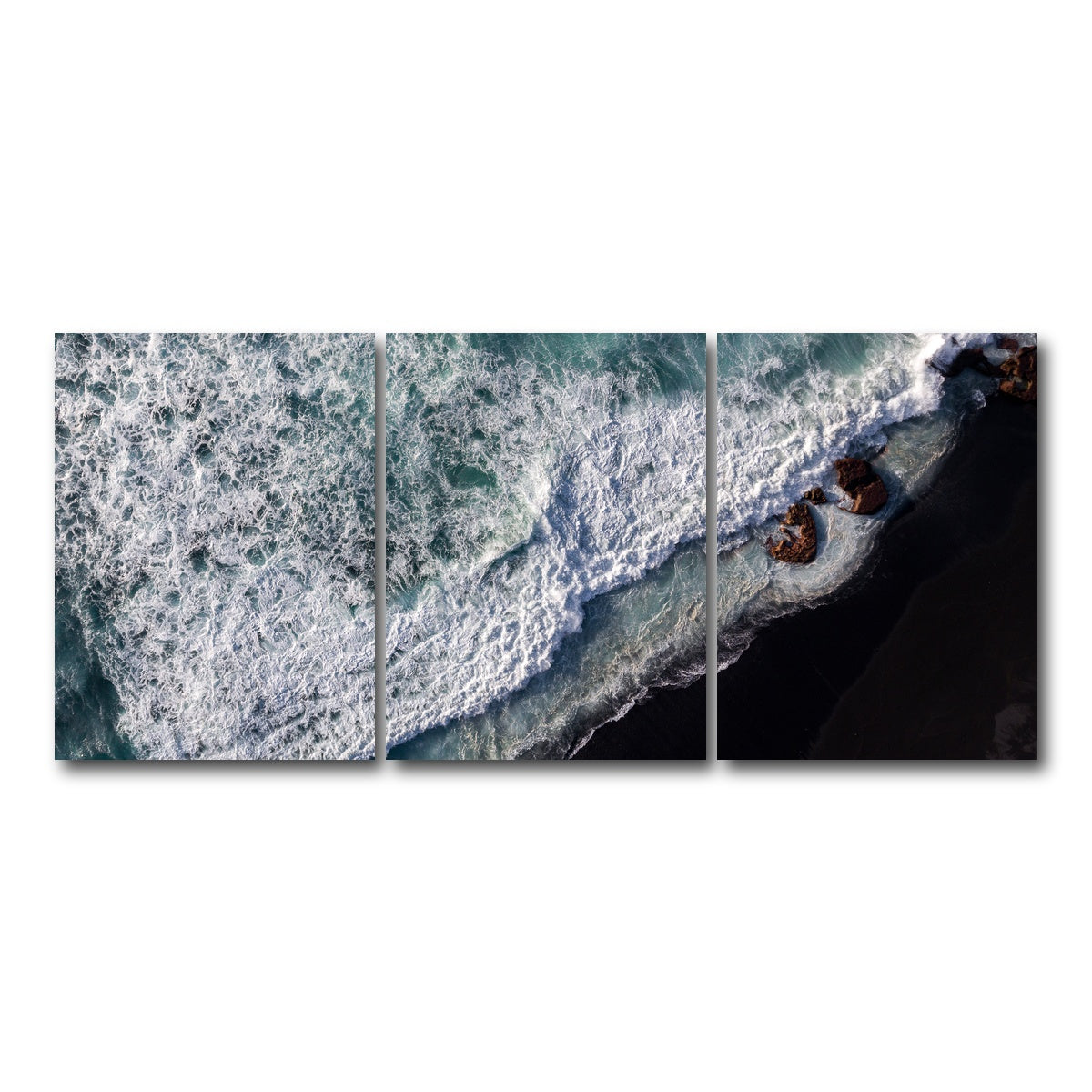 AUTO-MOCKUP WHITE | Black Sand Wave | 3 Piece | Gallery Wrap Canvas | group=18x24
