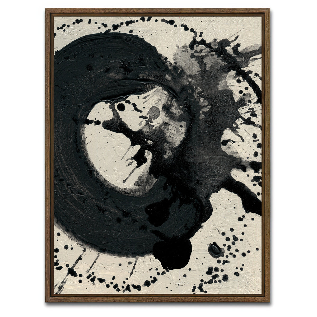 AUTO-MOCKUP WHITE | Black Spatter | 1 Piece | Walnut Framed Canvas | group=3x4