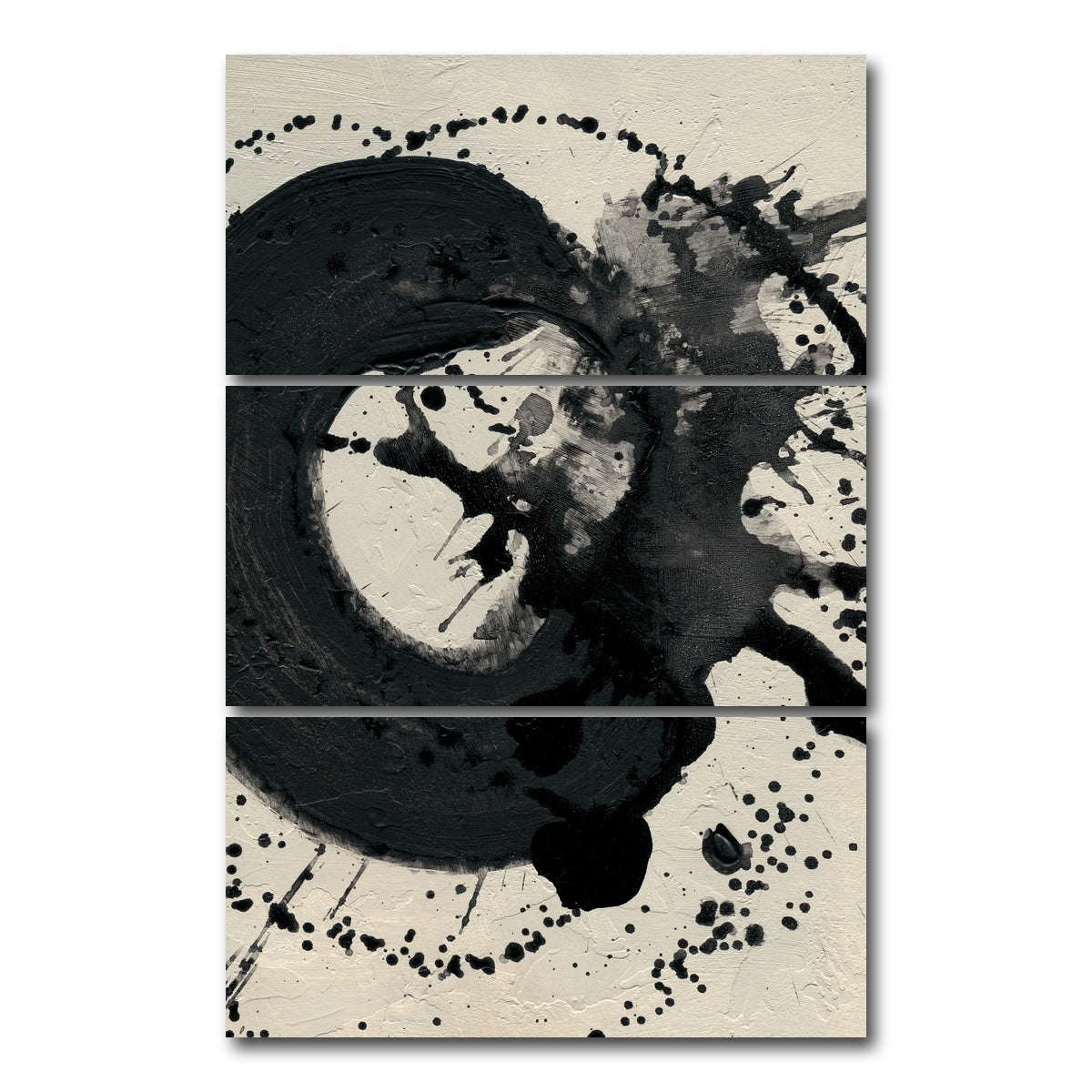AUTO-MOCKUP WHITE | Black Spatter | 3 Piece | Gallery Wrap Canvas | group=12x24_stacked