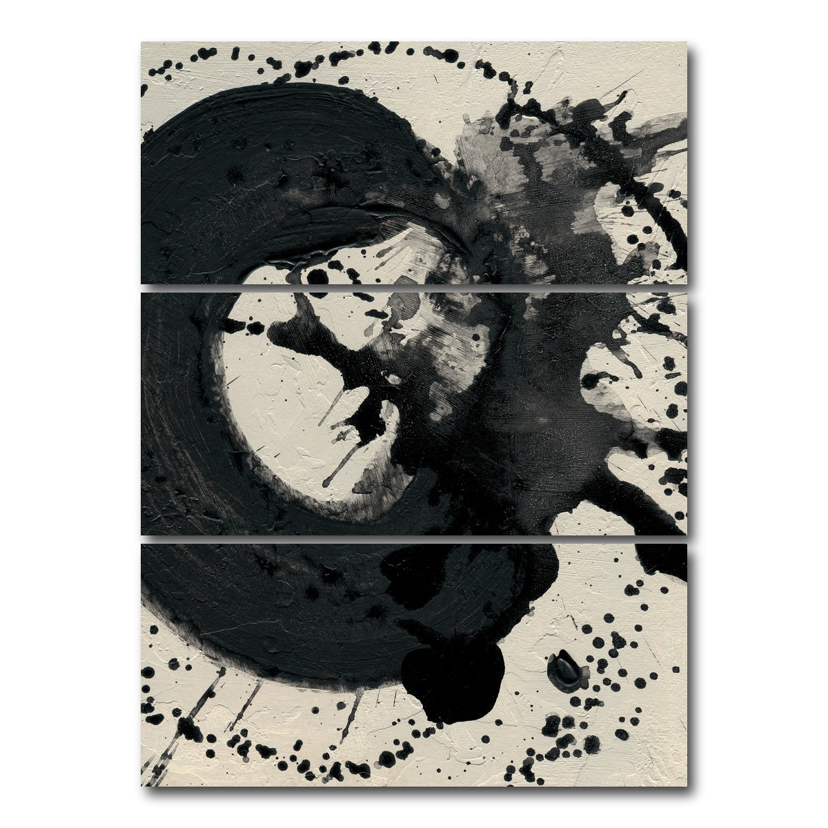 AUTO-MOCKUP WHITE | Black Spatter | 3 Piece | Gallery Wrap Canvas | group=8x18_stacked