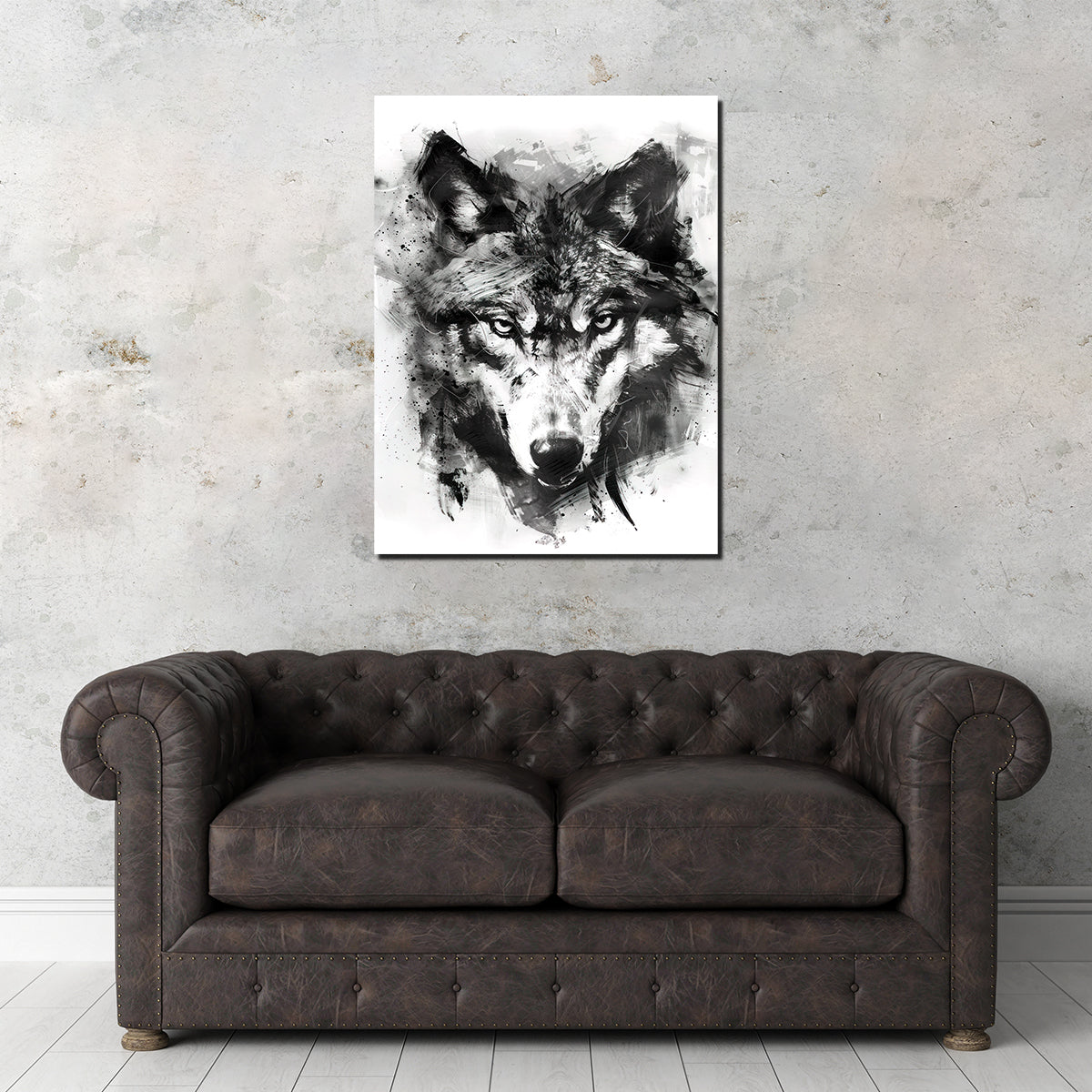 Black & White Wolf Wall Art