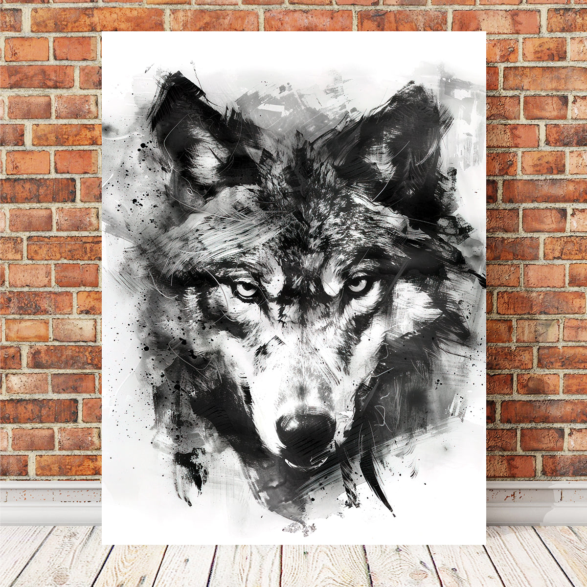 Black & White Wolf Wall Art