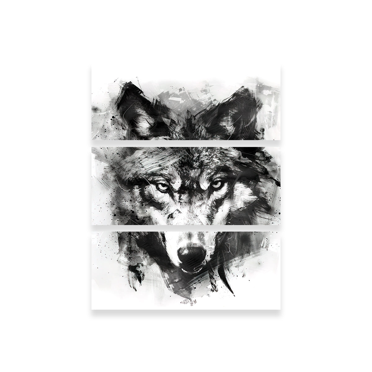 Black & White Wolf Wall Art