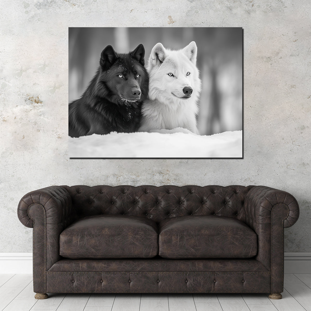 Black & White Wolves Wall Art