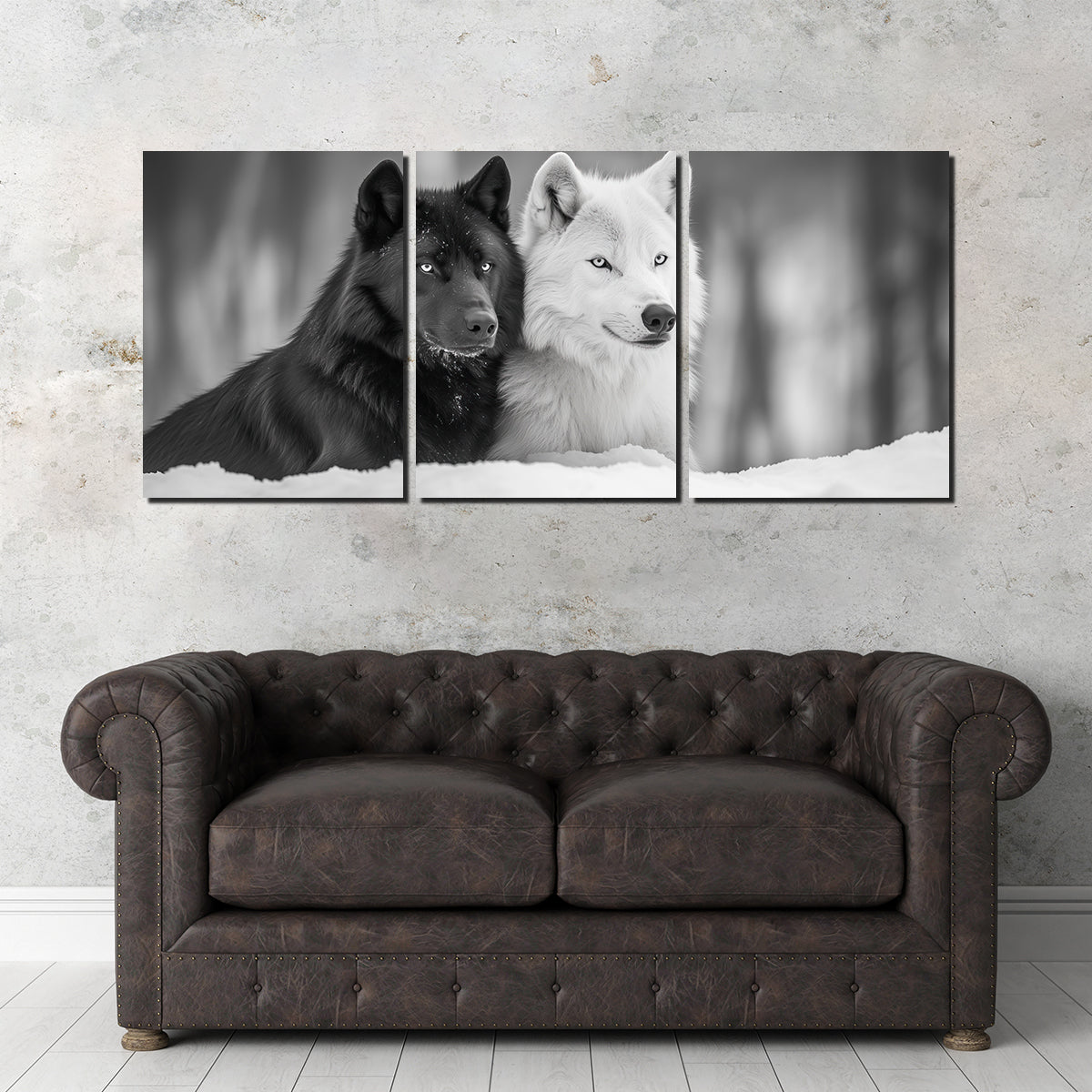 Black & White Wolves Wall Art