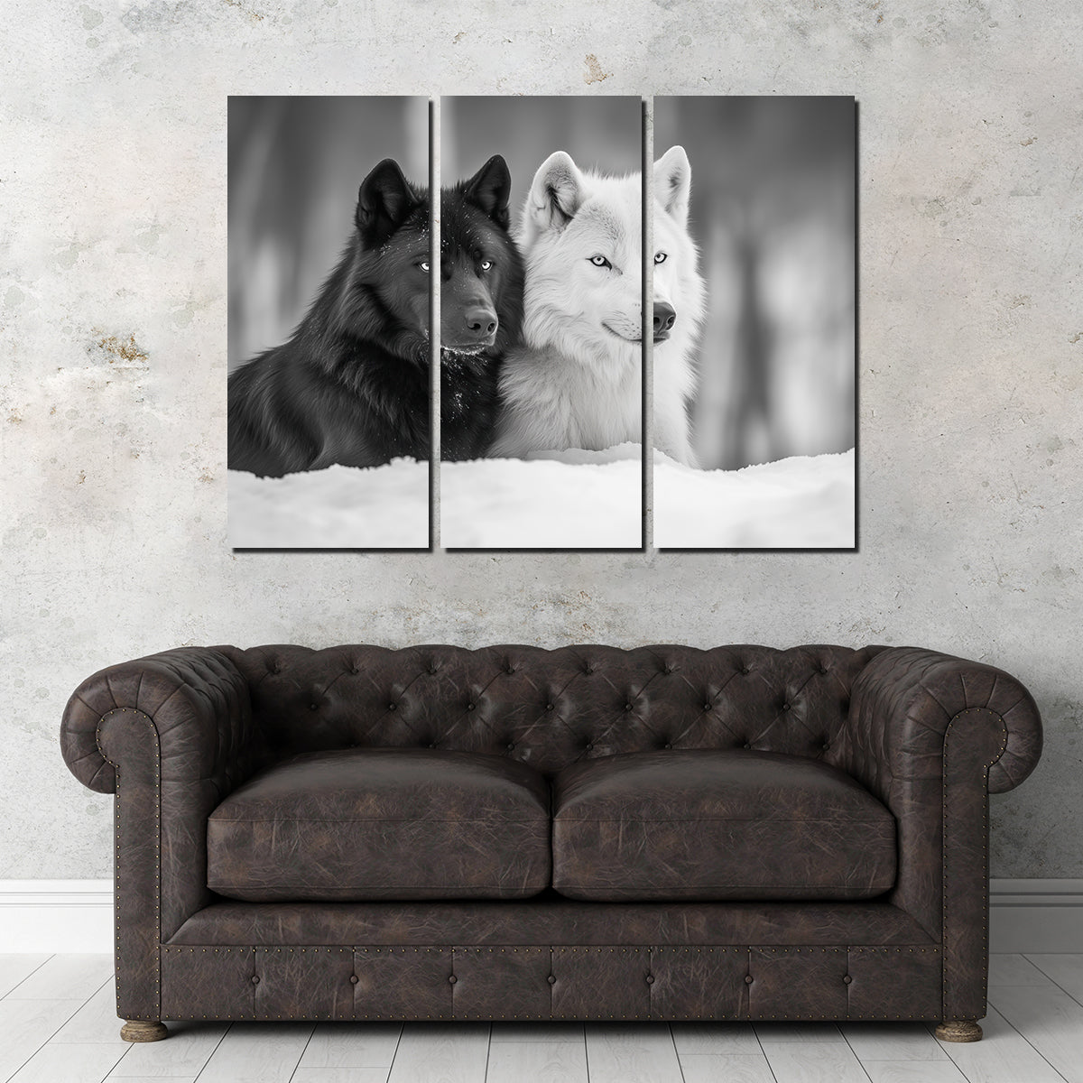 Black & White Wolves Wall Art