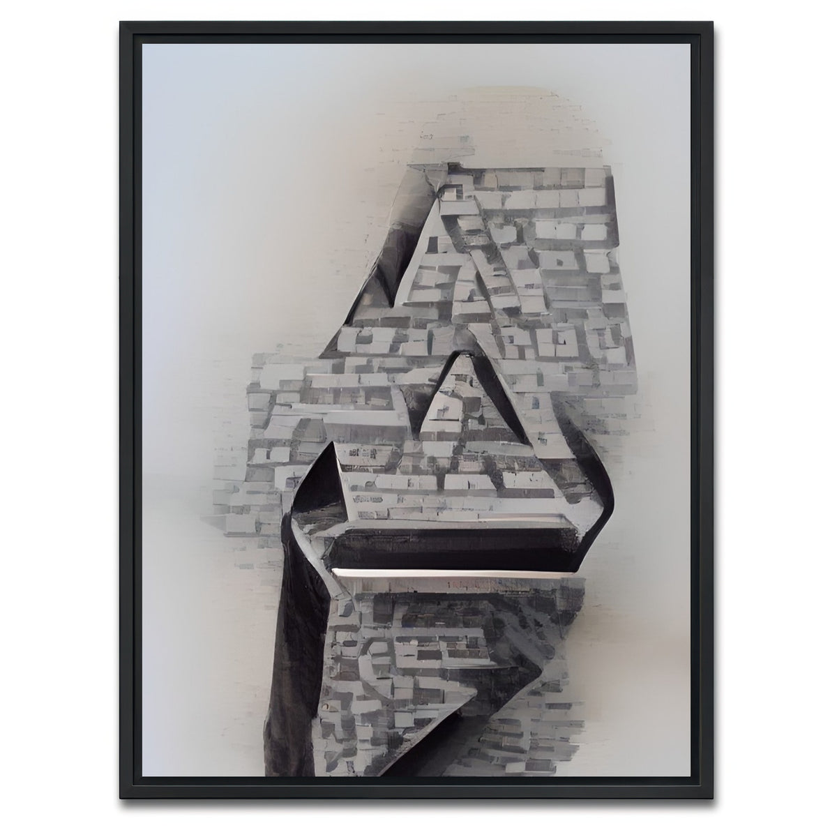 AUTO-MOCKUP WHITE | Black & White Illusion | 1 Piece | Black Framed Canvas | group=3x4