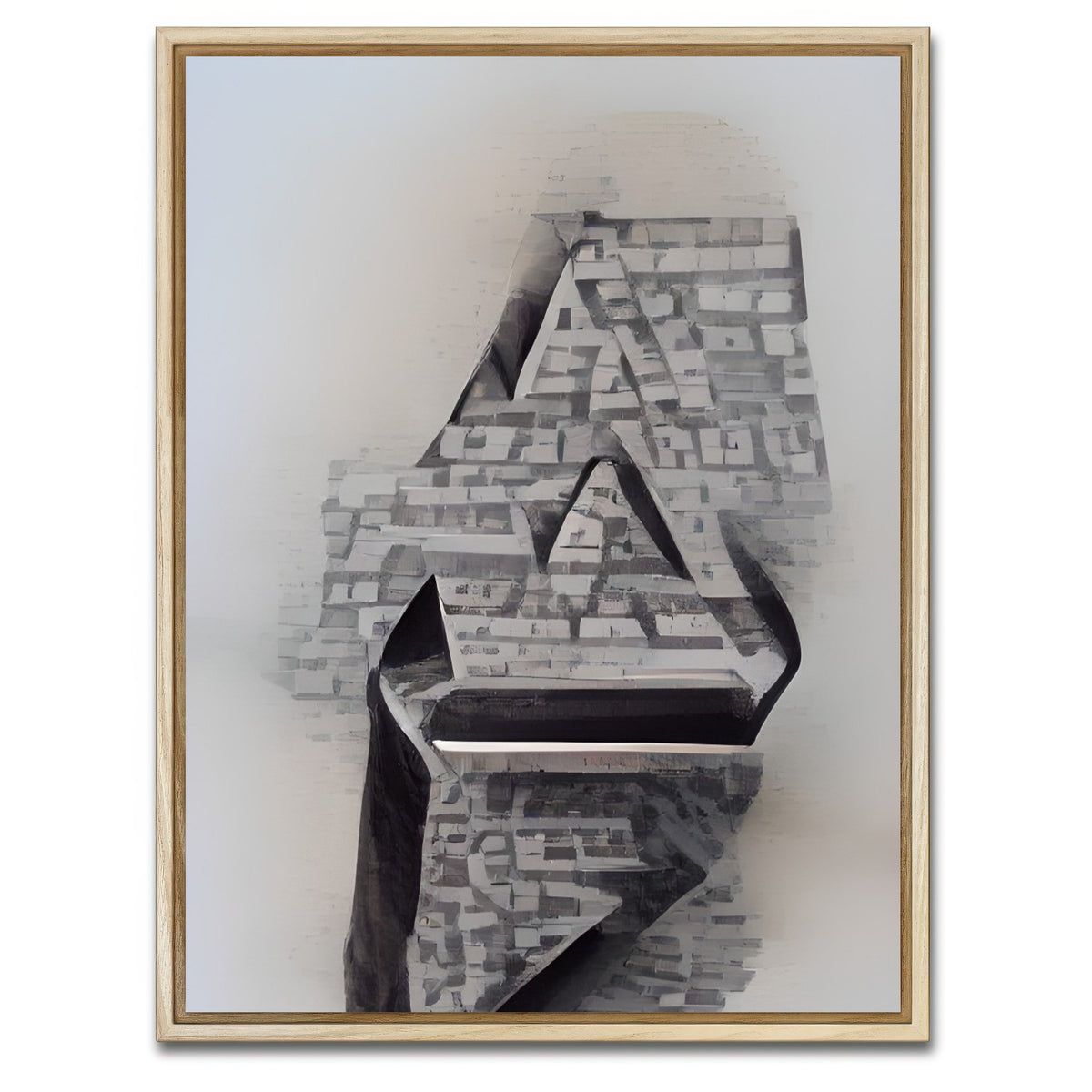 AUTO-MOCKUP WHITE | Black & White Illusion | 1 Piece | Natural Framed Canvas | group=3x4