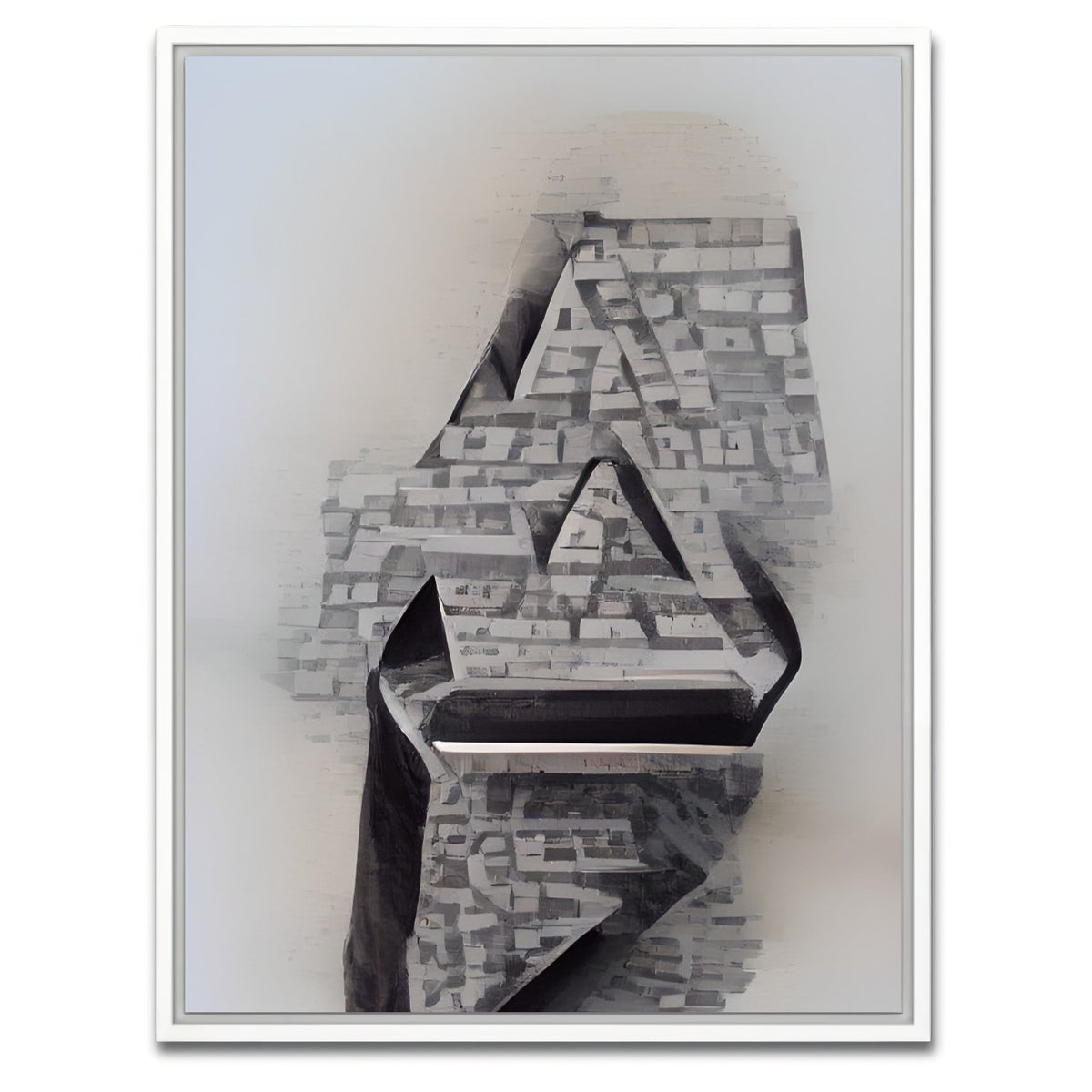 AUTO-MOCKUP WHITE | Black & White Illusion | 1 Piece | White Framed Canvas | group=3x4