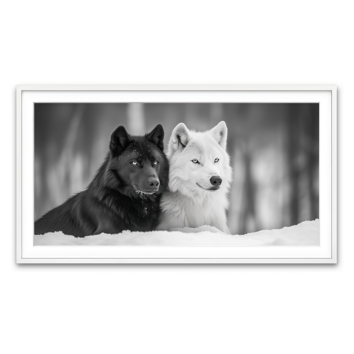 Framed Print 2x1 White