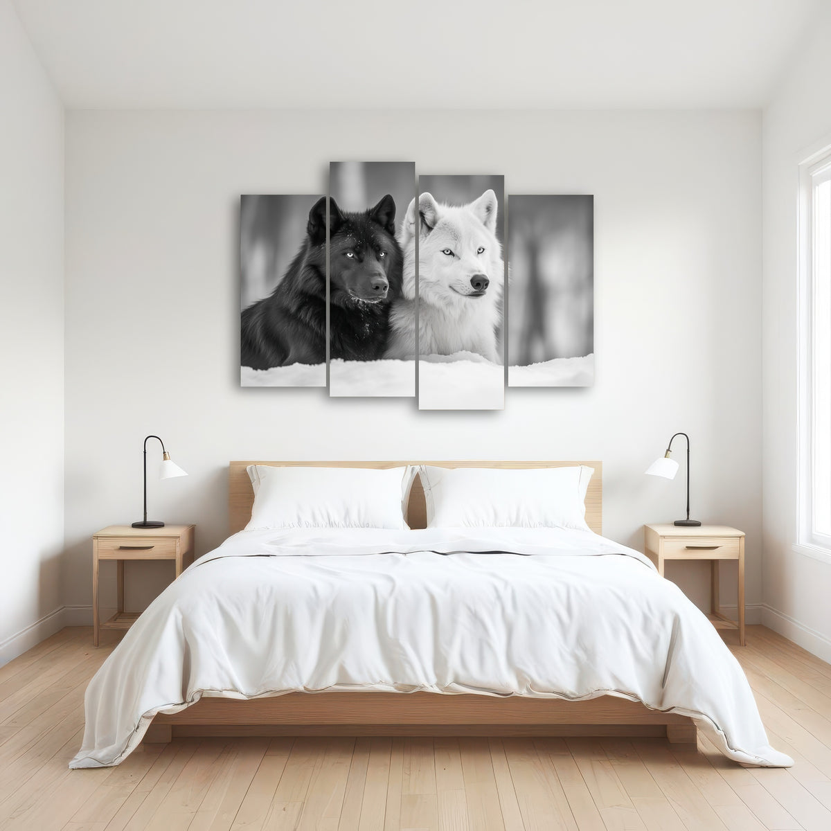 AUTO-MOCKUP ROOM | Black & White Wolves