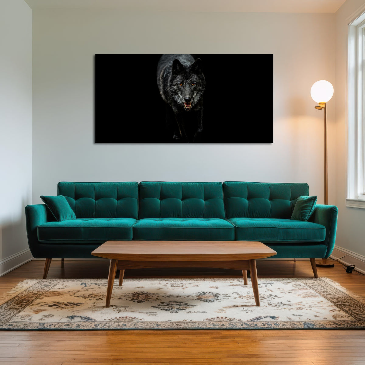 AUTO-MOCKUP ROOM | Black Wolf Black Background