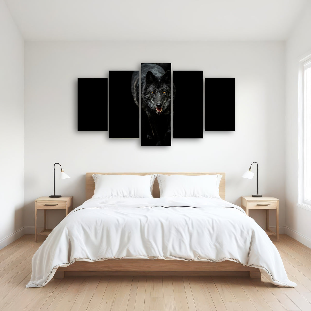 AUTO-MOCKUP ROOM | Black Wolf Black Background