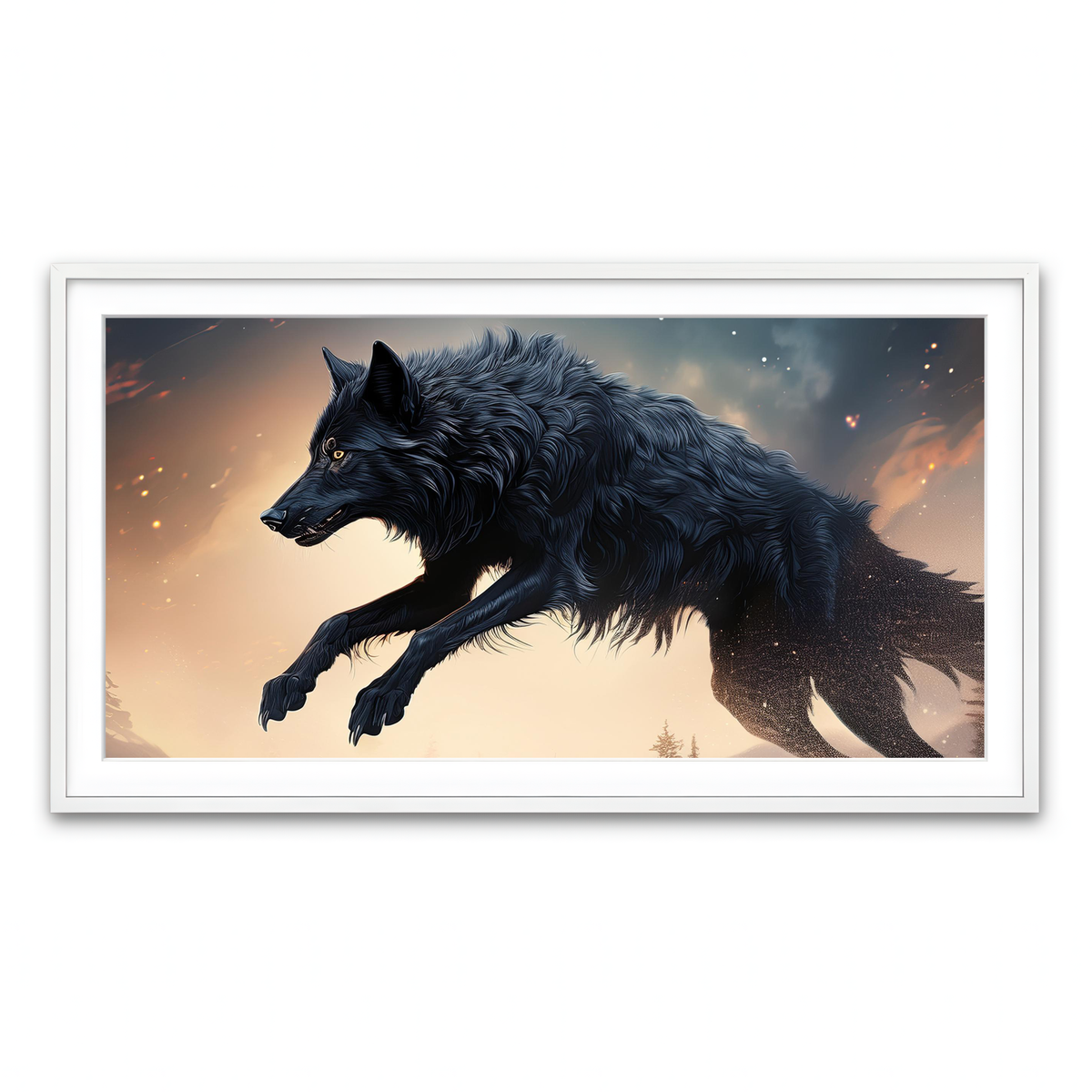 Framed Print 2x1 White