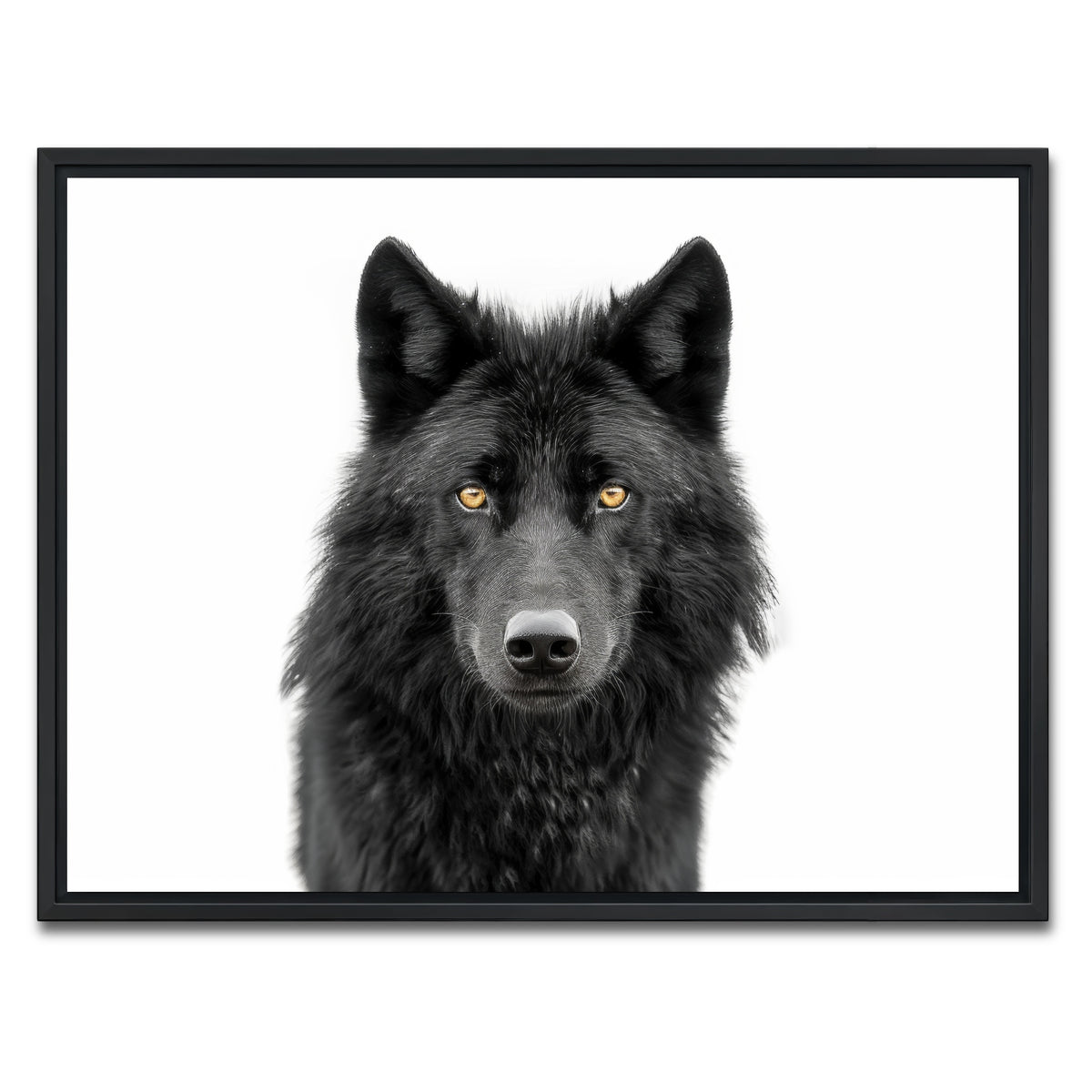 AUTO-MOCKUP WHITE | Black Wolf Portrait | 1 Piece | Black Framed Canvas | group=4x3