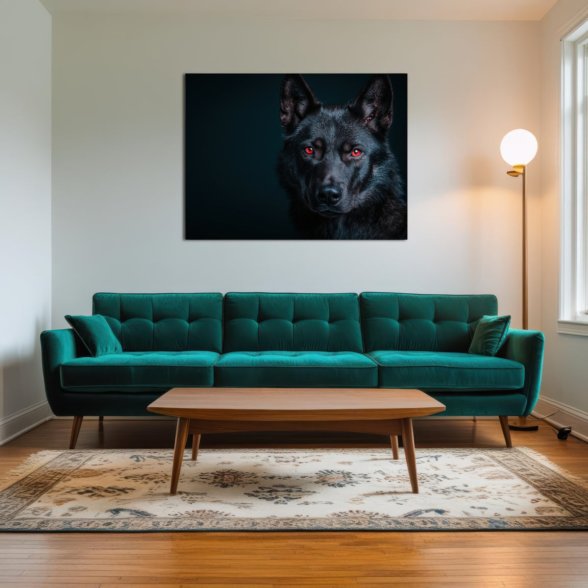 AUTO-MOCKUP ROOM | Black Wolf Red Eyes