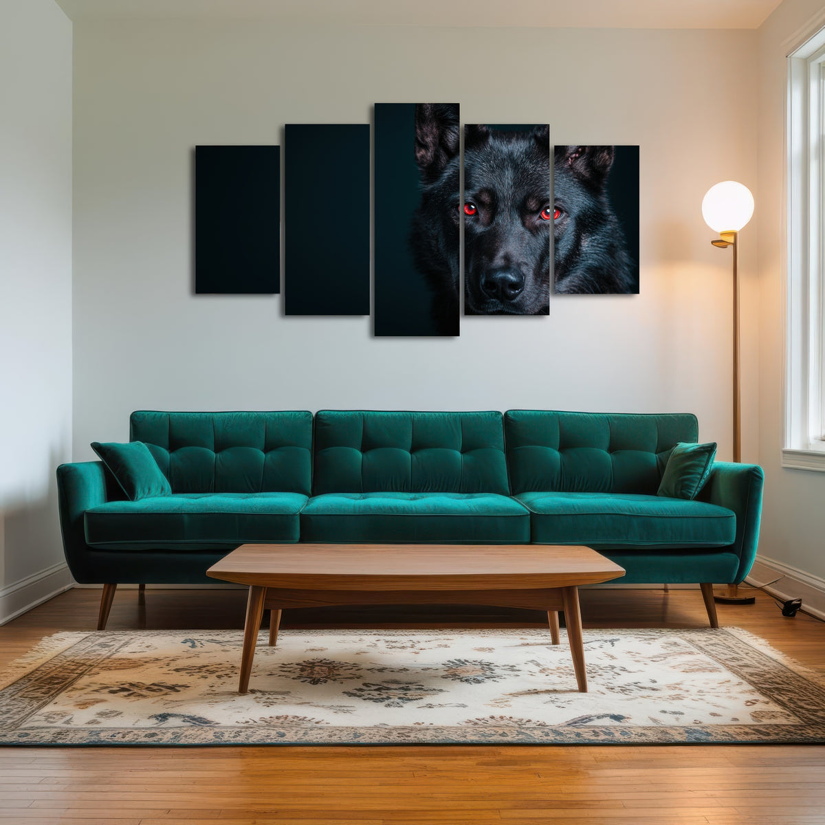 AUTO-MOCKUP ROOM | Black Wolf Red Eyes