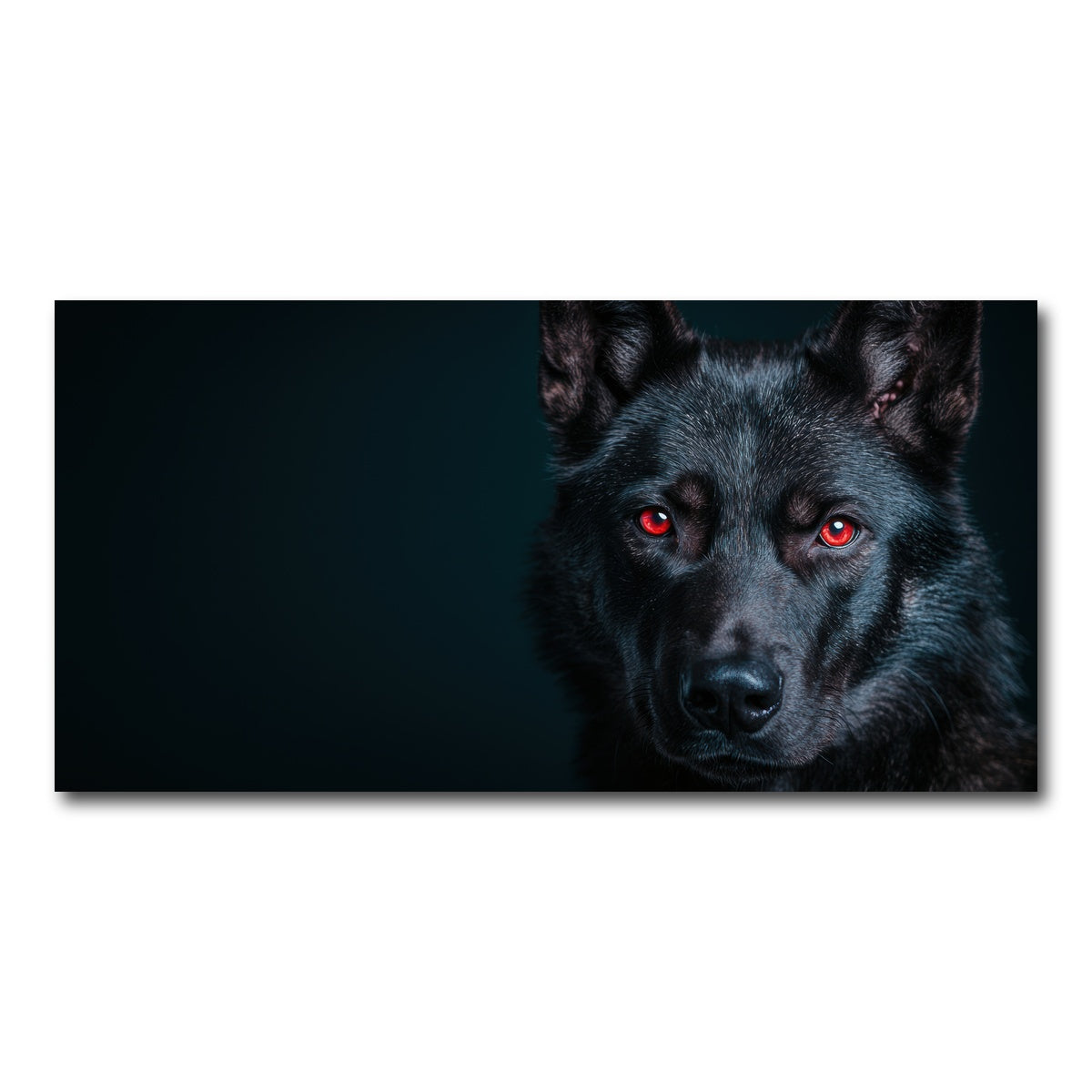 AUTO-MOCKUP WHITE | Black Wolf Red Eyes | 1 Piece | Gallery Wrap Canvas | group=2x1
