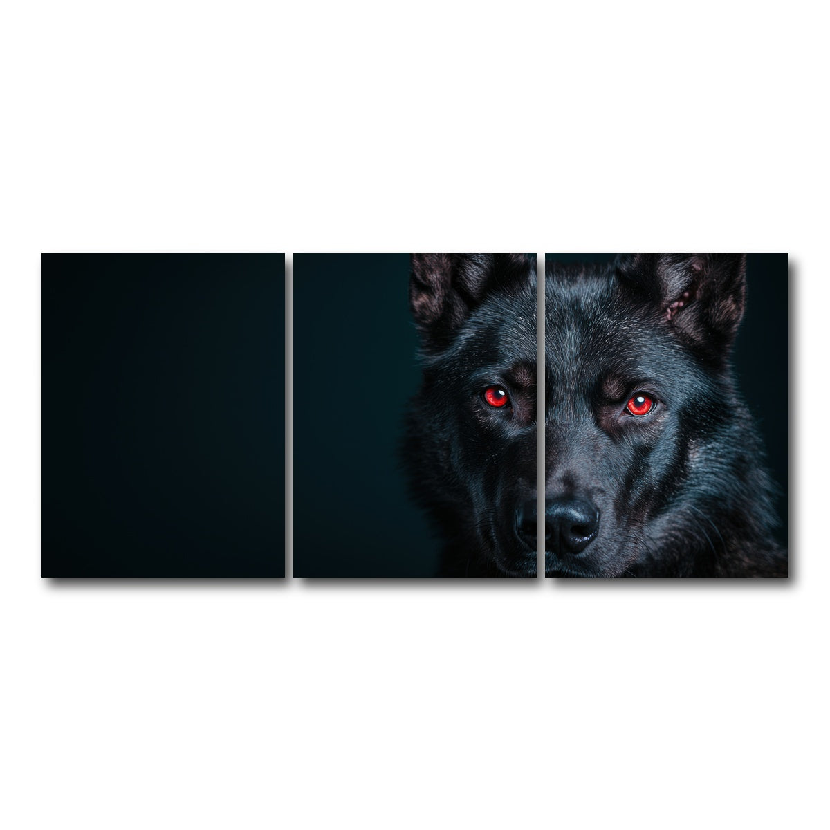 AUTO-MOCKUP WHITE | Black Wolf Red Eyes | 3 Piece | Gallery Wrap Canvas | group=18x24