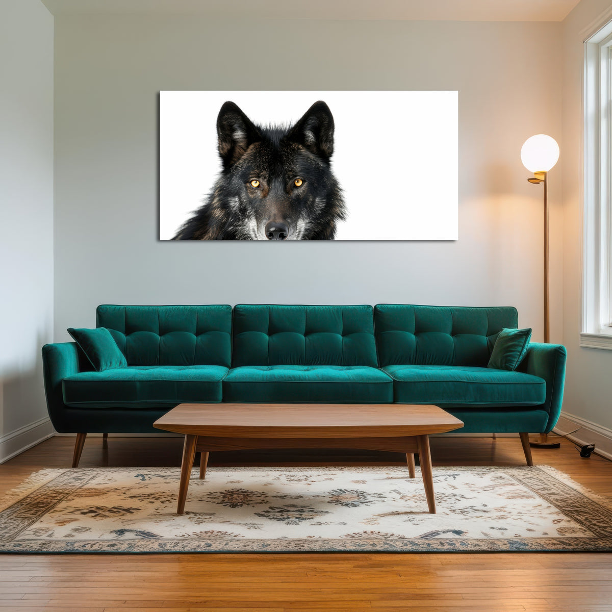 AUTO-MOCKUP ROOM | Black Wolf White Background
