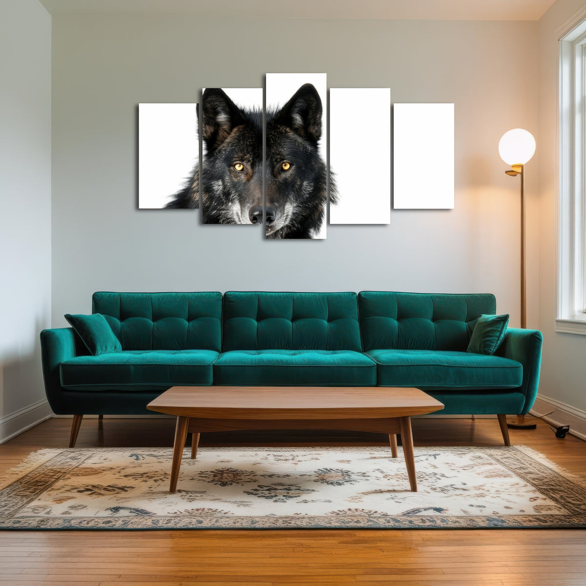 AUTO-MOCKUP ROOM | Black Wolf White Background