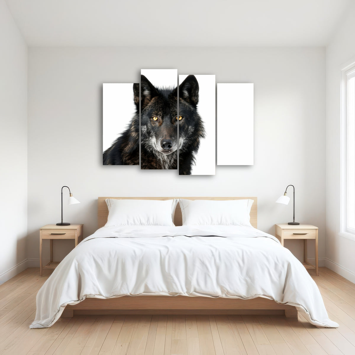 AUTO-MOCKUP ROOM | Black Wolf White Background