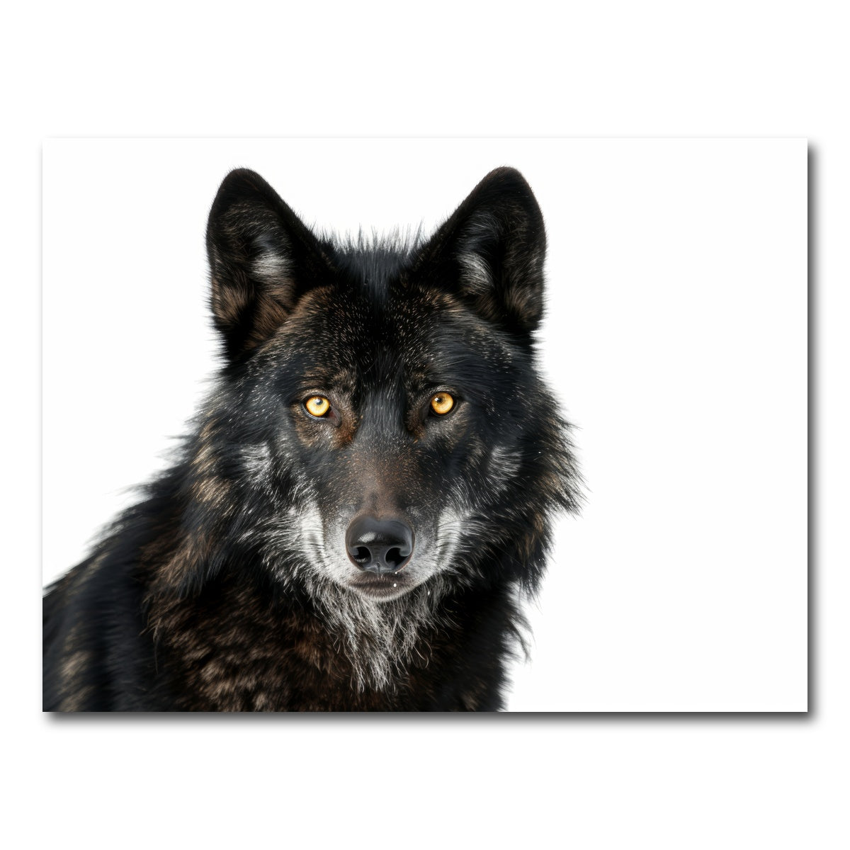 AUTO-MOCKUP WHITE | Black Wolf White Background | 1 Piece | Gallery Wrap Canvas | group=4x3