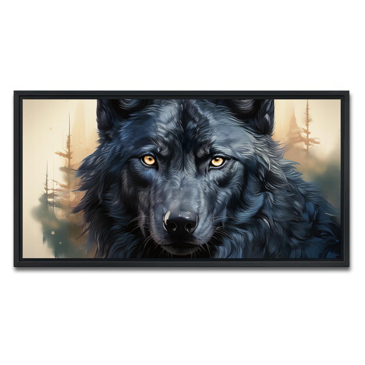 AUTO-MOCKUP WHITE | Black Wolf | 1 Piece | Black Framed Canvas | group=2x1
