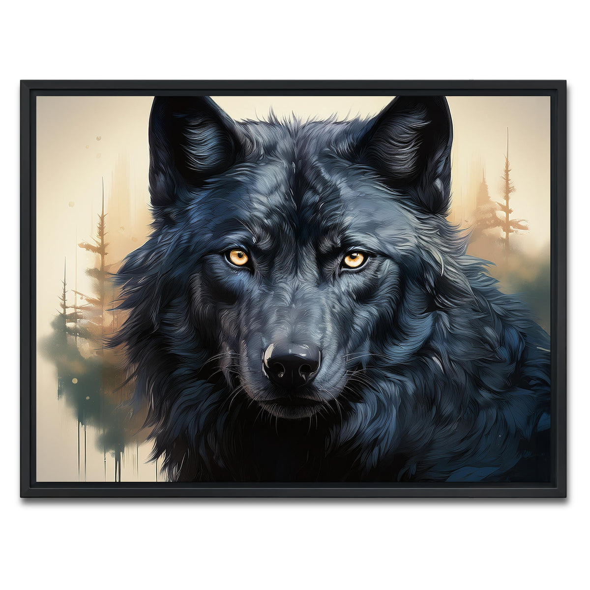AUTO-MOCKUP WHITE | Black Wolf | 1 Piece | Black Framed Canvas | group=4x3