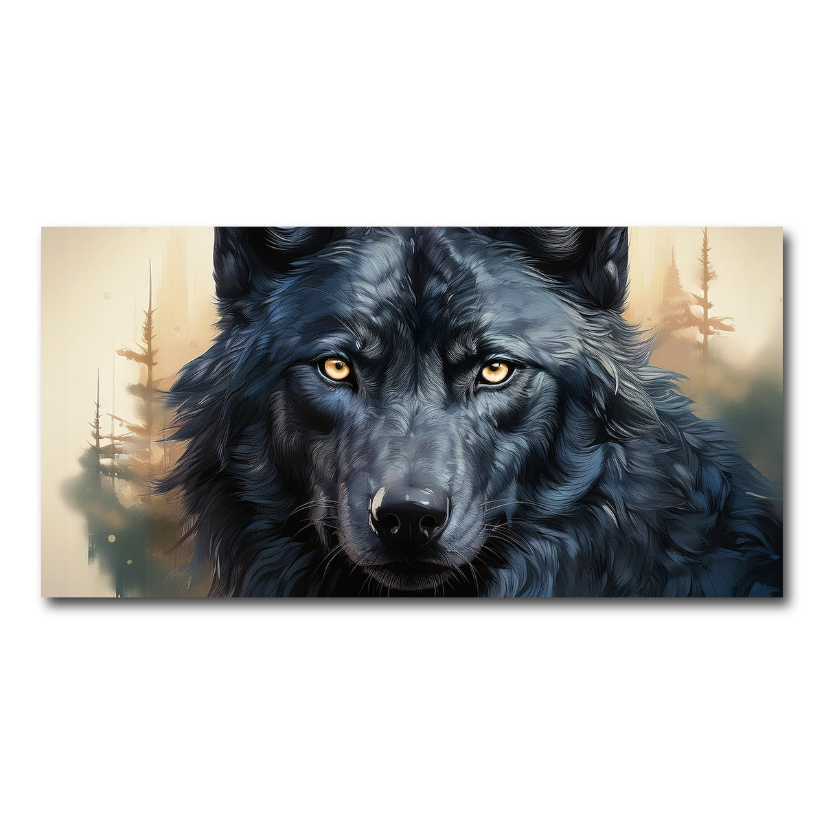 AUTO-MOCKUP WHITE | Black Wolf | 1 Piece | Gallery Wrap Canvas | group=2x1