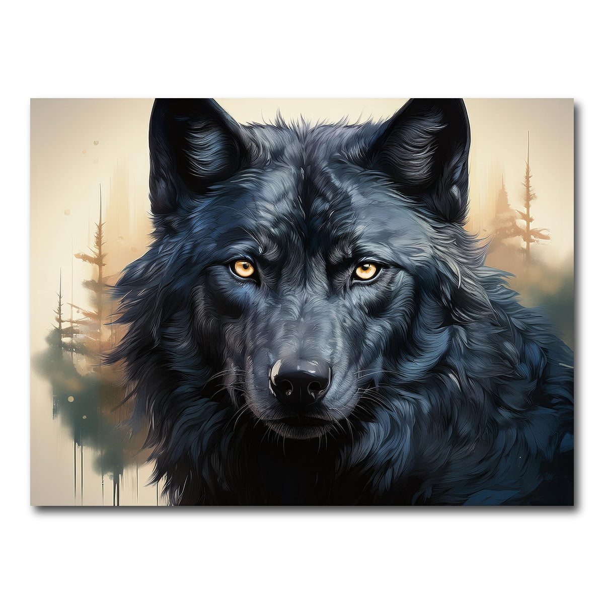 AUTO-MOCKUP WHITE | Black Wolf | 1 Piece | Gallery Wrap Canvas | group=4x3