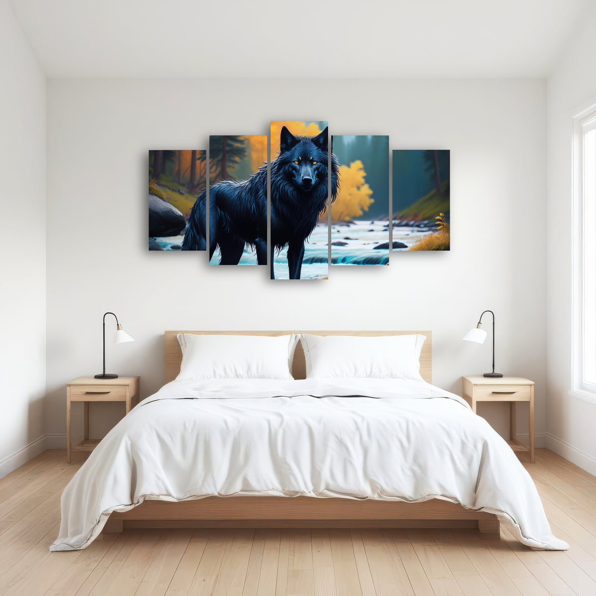 AUTO-MOCKUP ROOM | Black Wolf by the river