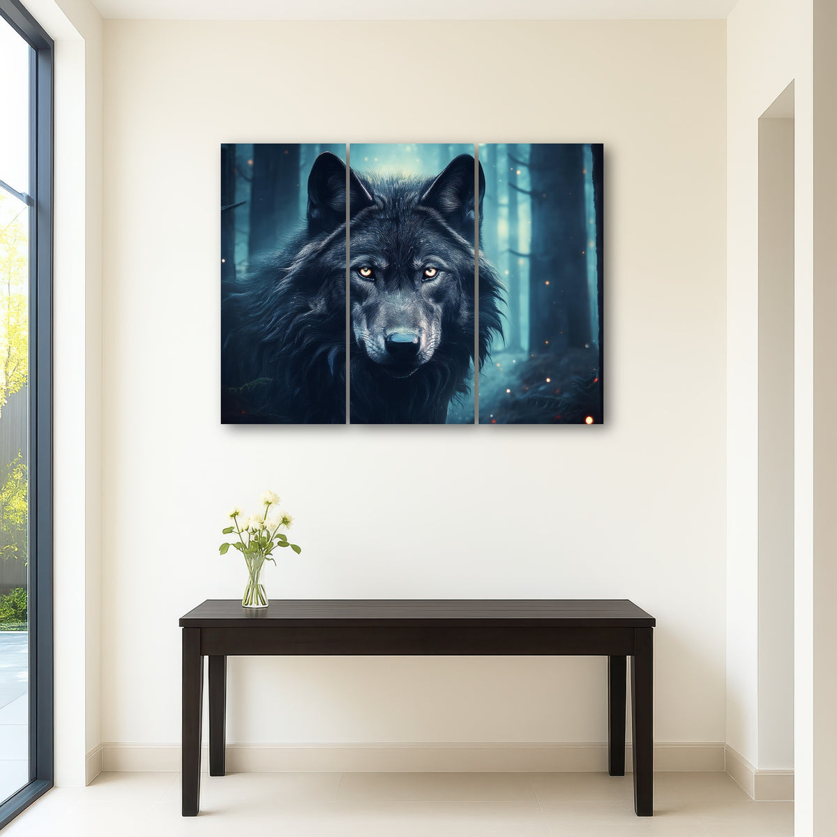 AUTO-MOCKUP ROOM | Black Wolf in Woods