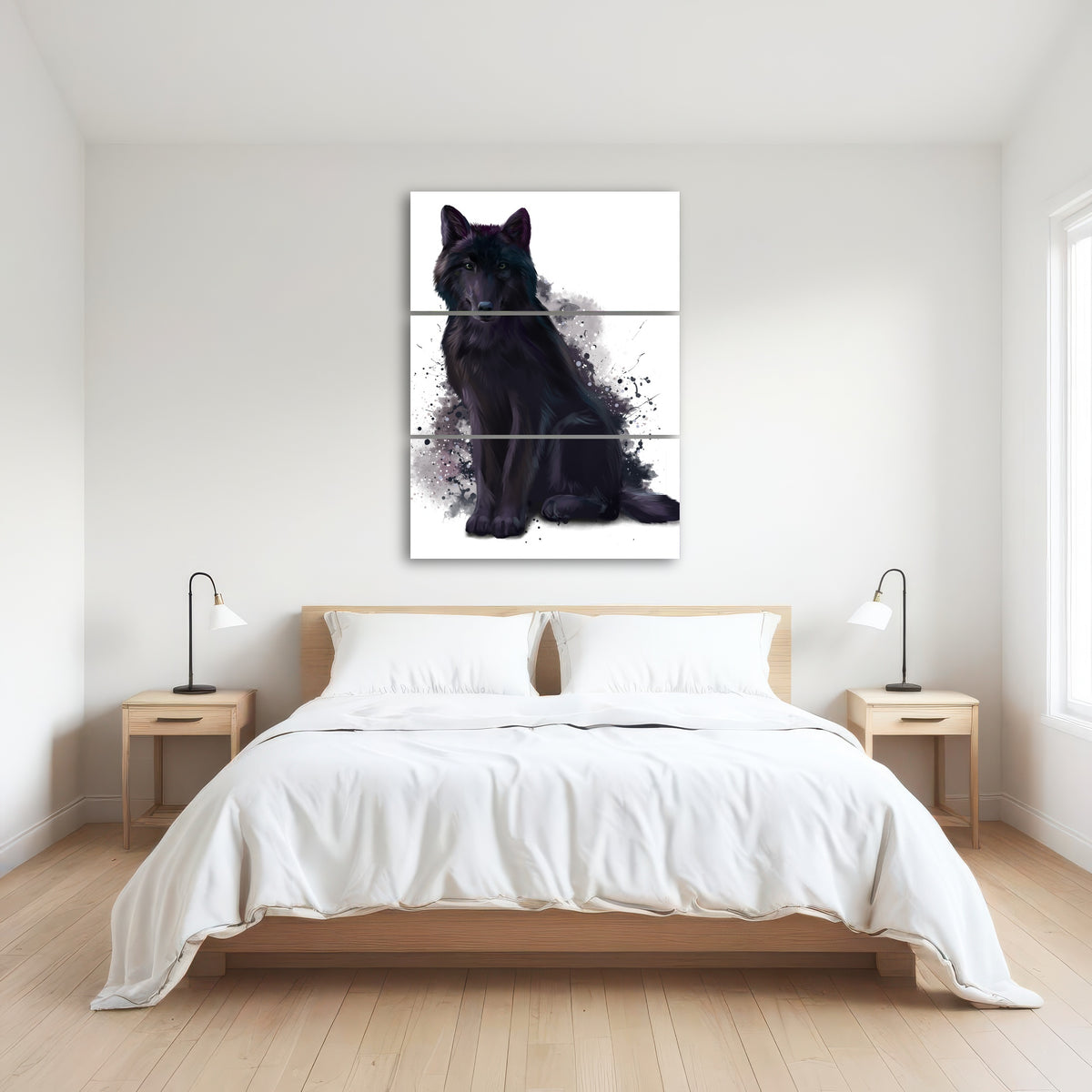 AUTO-MOCKUP ROOM | Black Wolf watercolor