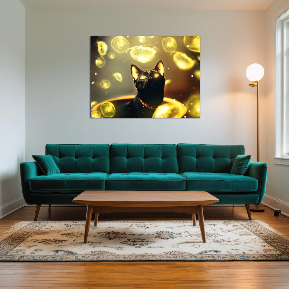 AUTO-MOCKUP ROOM | Black cat with jellyfish