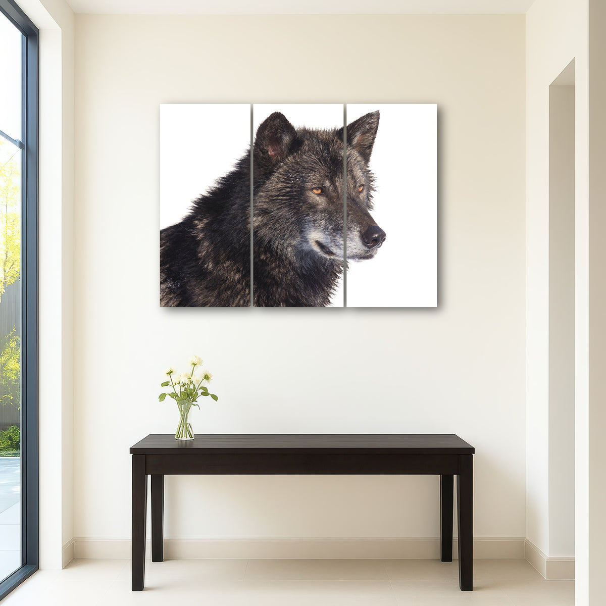 AUTO-MOCKUP ROOM | Black wolf side portrait