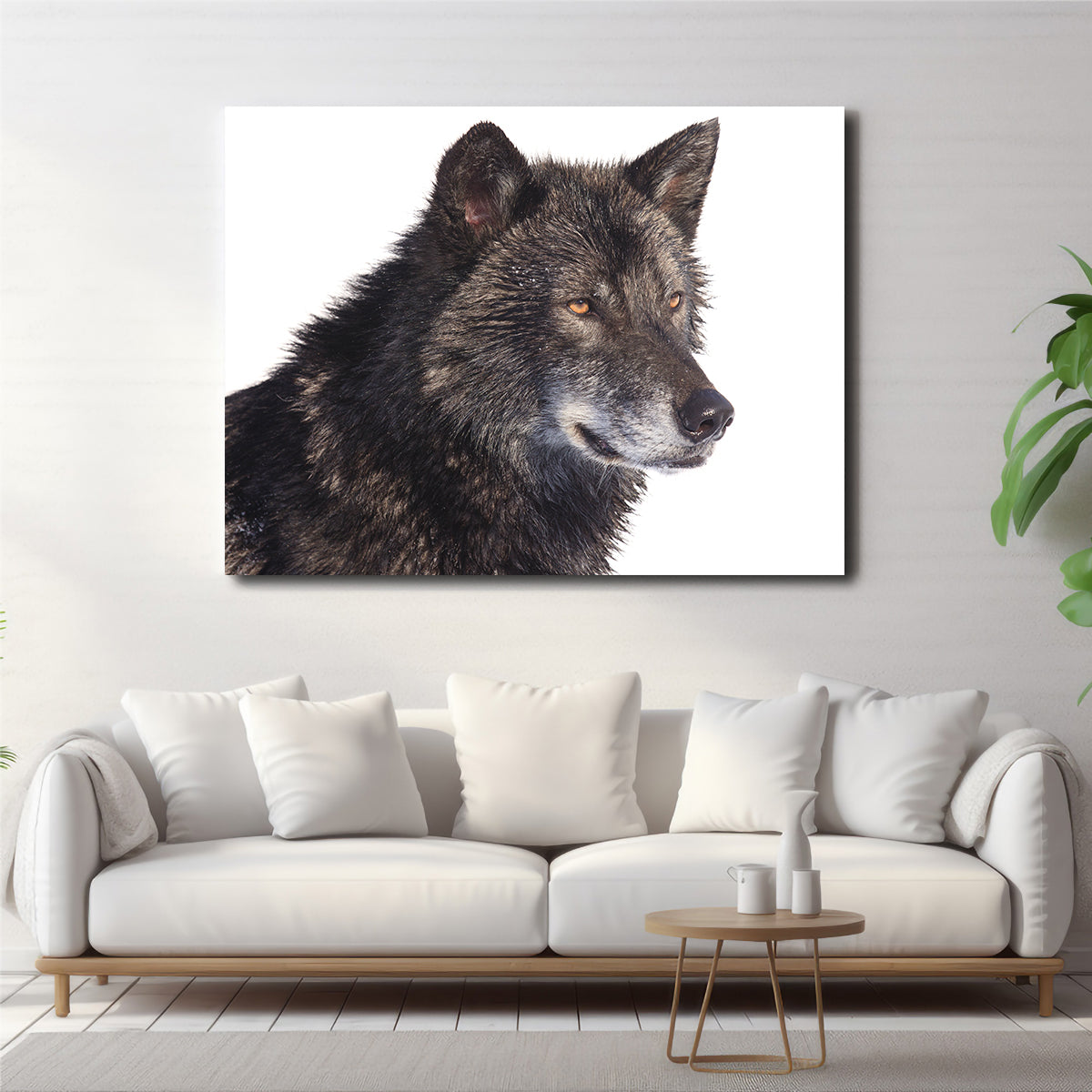 Black Wolf Side Portrait Wall Art