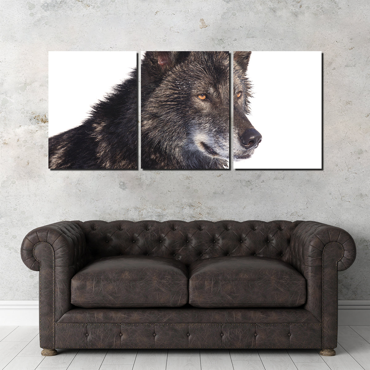 Black Wolf Side Portrait Wall Art