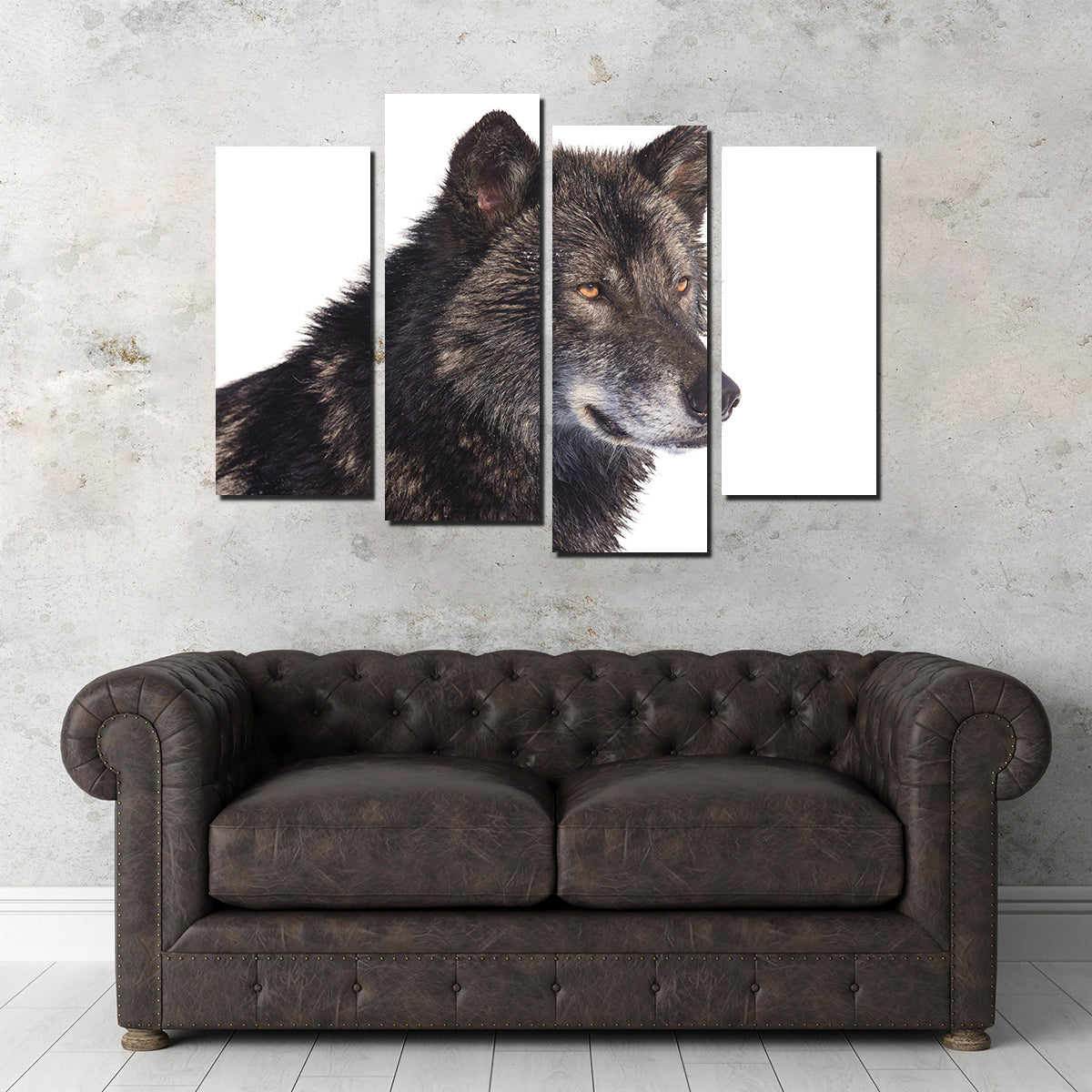 Black Wolf Side Portrait Wall Art