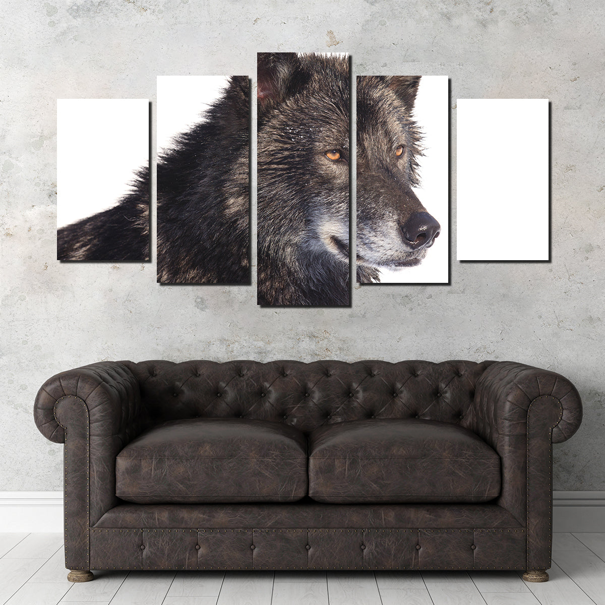 Black Wolf Side Portrait Wall Art